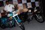 Shaji Koshy, Head Sales and Marketing, Royal Enfield display the models "Classic 350 and Classic 500" in Kolkata on Friday 27 Nov 09.