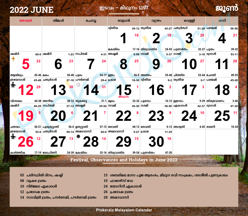 Malayalam Calendar 2022 Kerala Festivals Kerala Holidays 2022