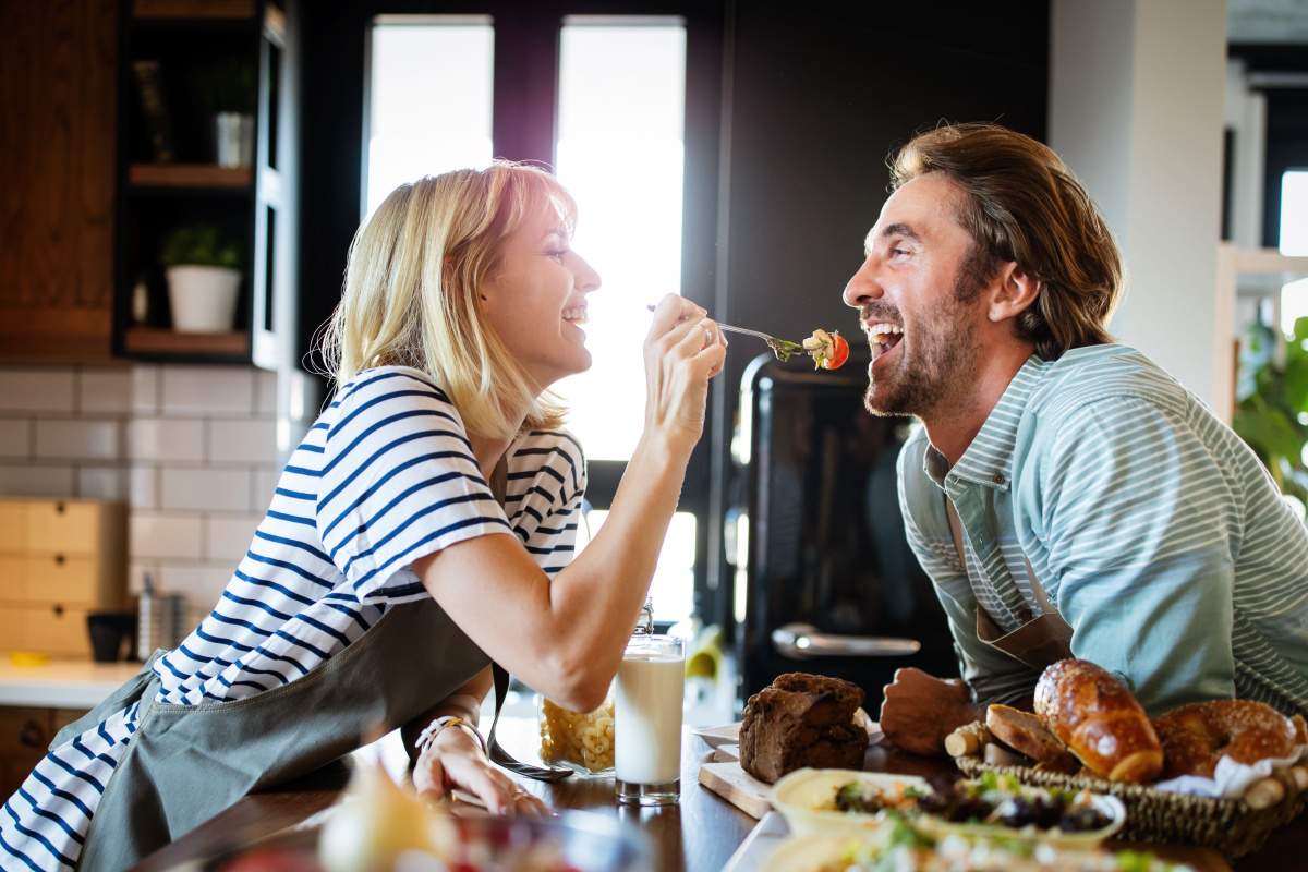 Affectionate Couple in Kitchen