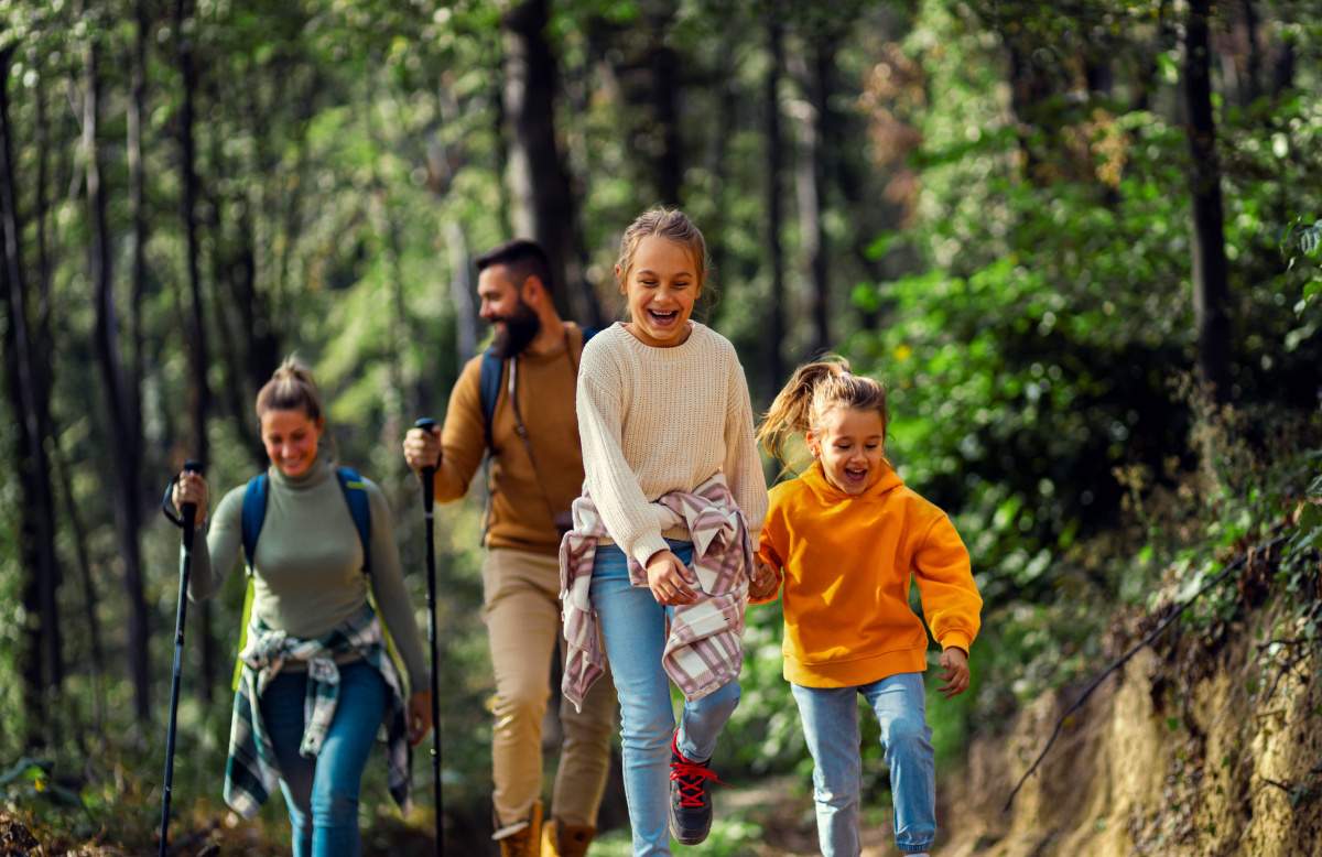 Family enjoying hiking