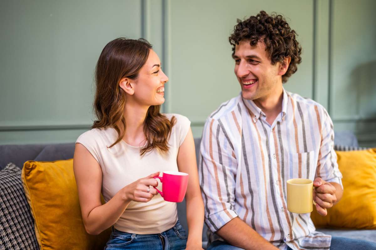 Smiling Couple Relaxing at Home