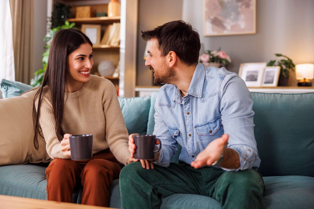 Smiling Couple Relaxing at Home