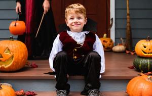 Baby boy in a Halloween costume