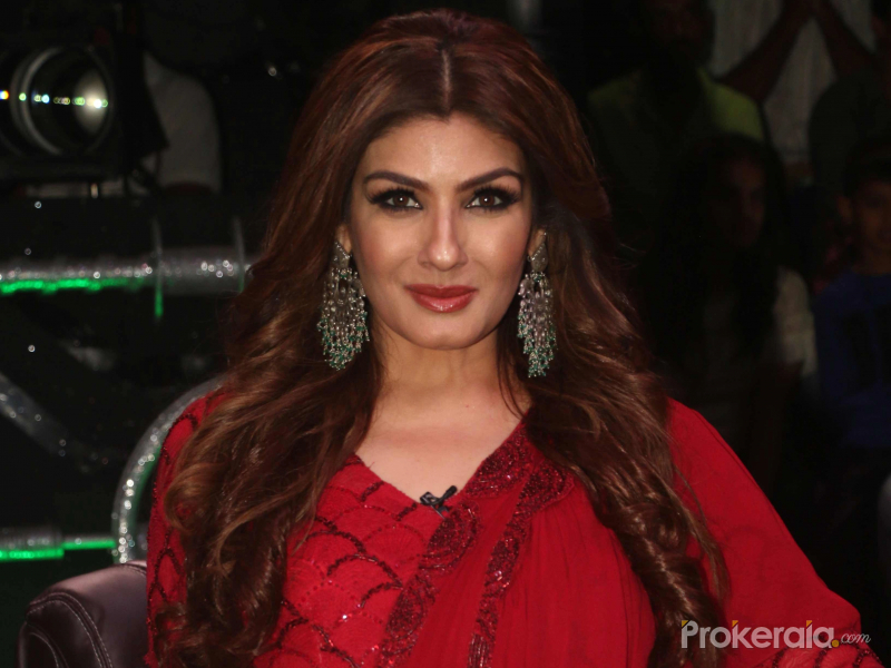raveena tandon red dress Raveena Tandon looks edgy with a touch of glamour in a little red dress