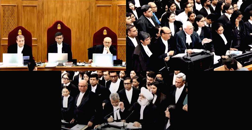 A CJI-led Supreme Court bench during the hearing of a suo motu Kolkata ...