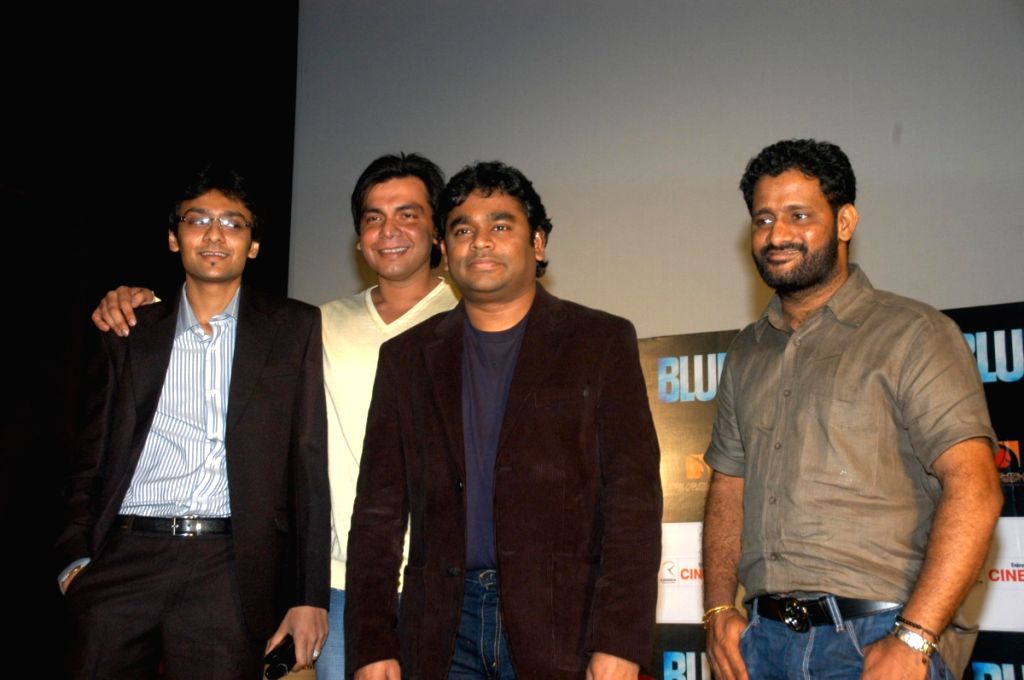 A R Rahman and Resul Pookutty at Blue film music preview at Cinemax.