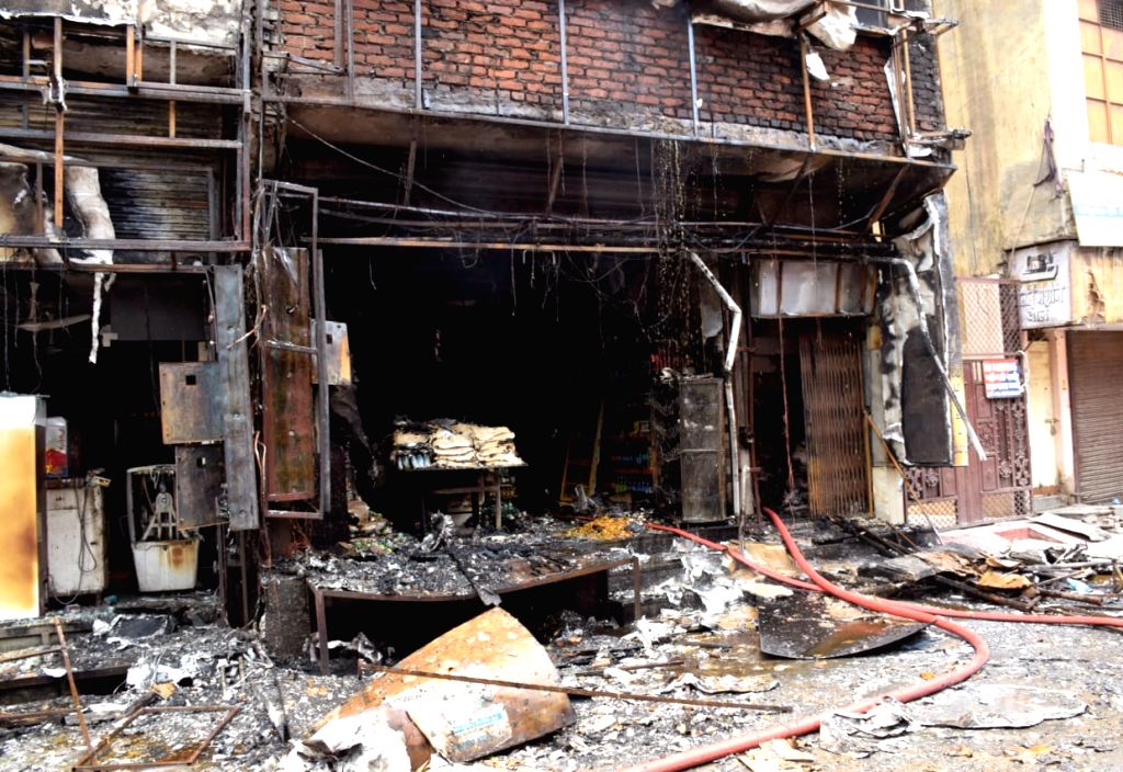 A three-story shop caught fire at Jheel Khurenja
