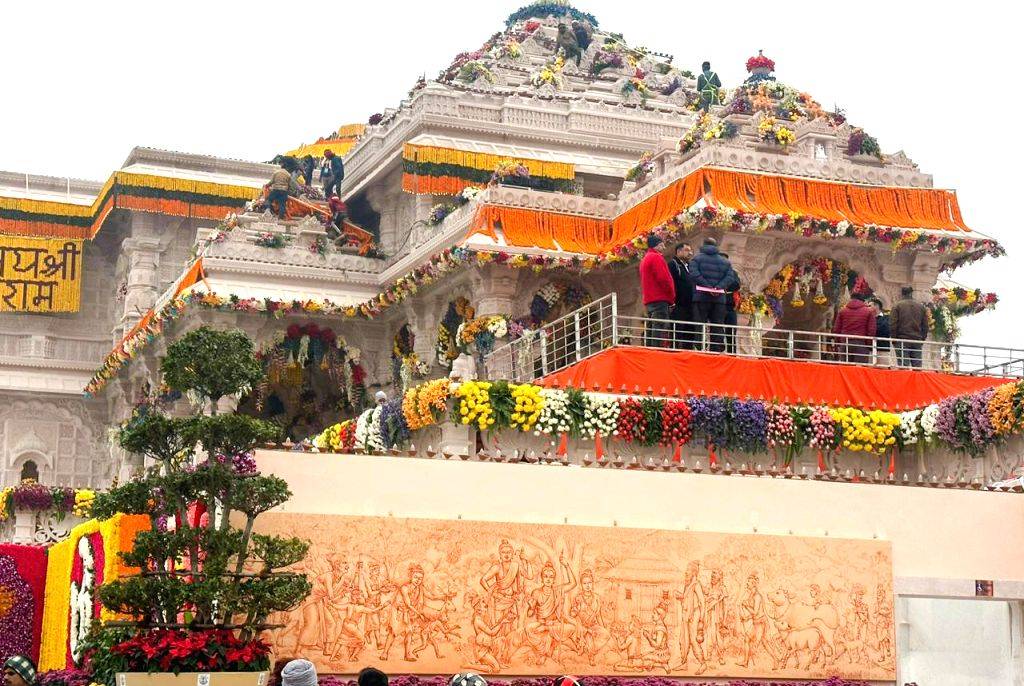 A view of Ram Mandir ahead of the consecration ceremony