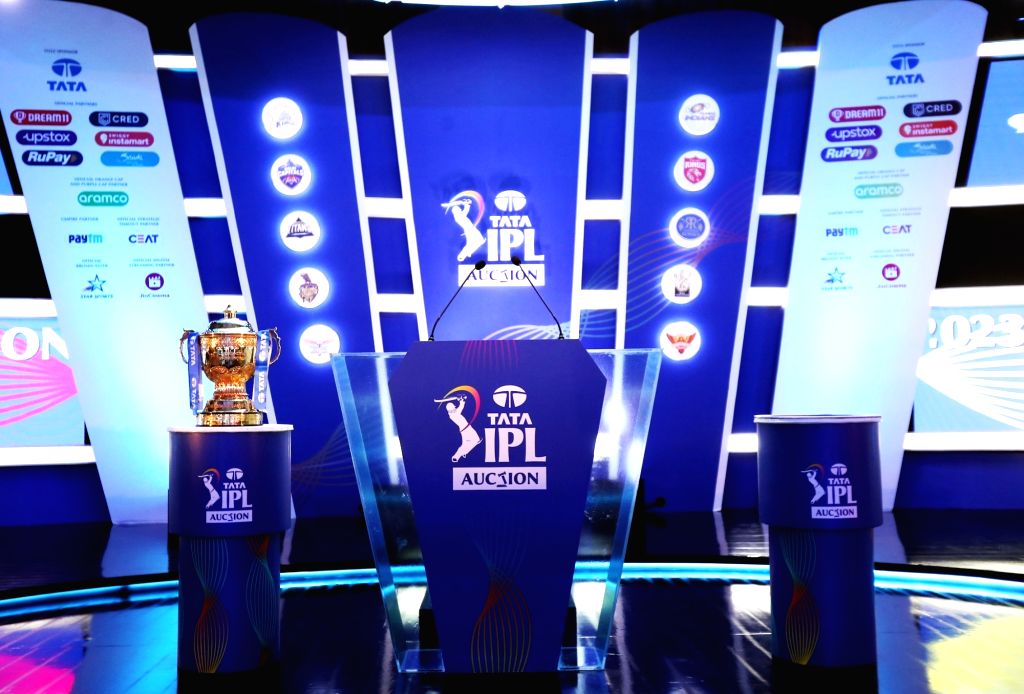 A view of the trophy of Indian Premier League (IPL)
