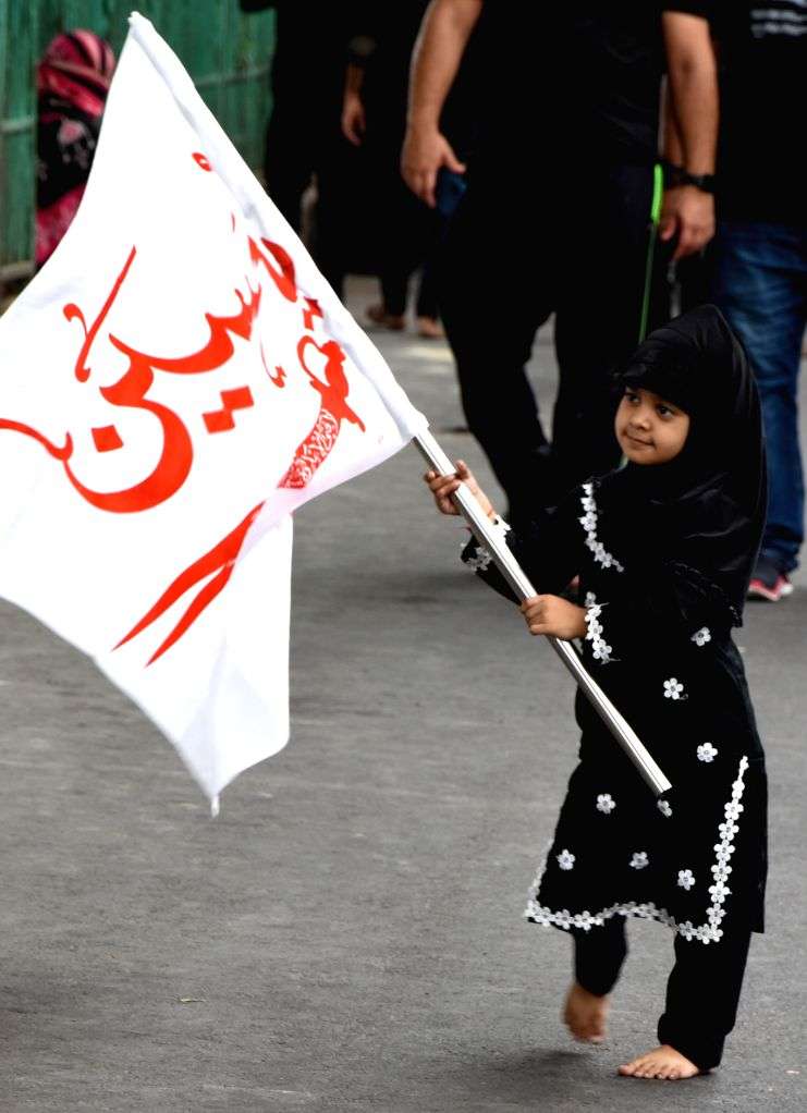 A young Shia Muslim girl during a religious procession to mark Ashura ...