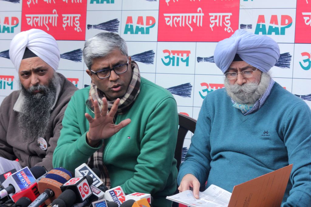 AAP Ashutosh addresses a press conference