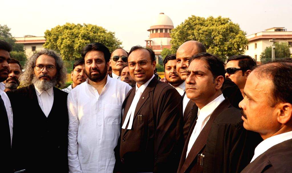 Aam Aadmi Party (AAP) MLA Amanatullah Khan at Supreme court premises