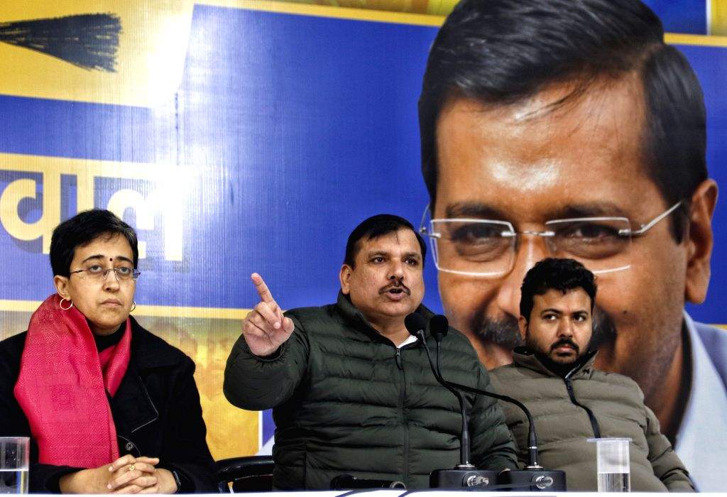 AAP leaders address a press conference