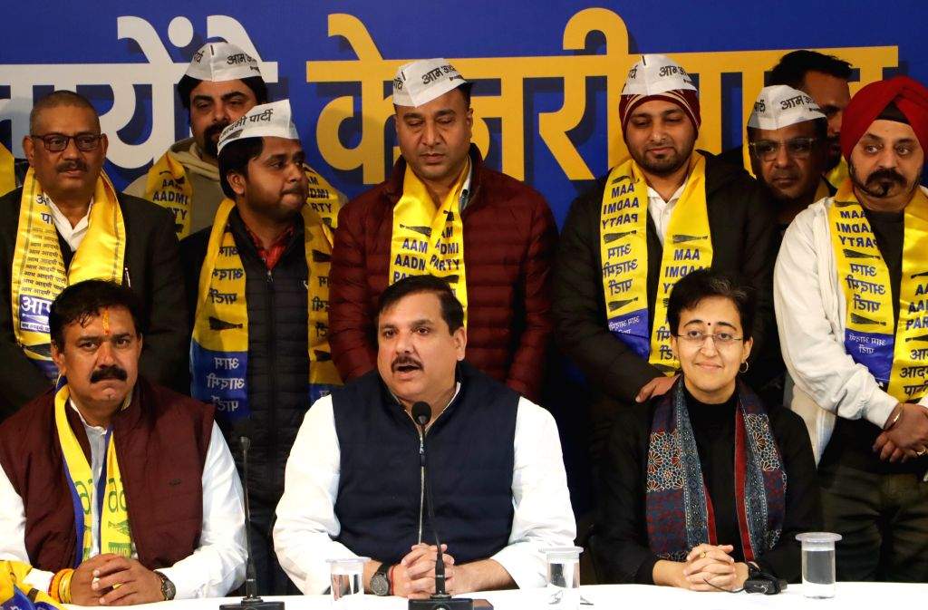 AAP leaders address a press conference