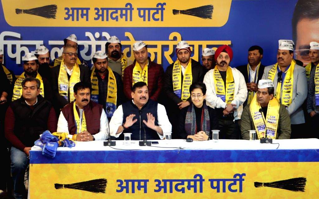 AAP leaders address a press conference