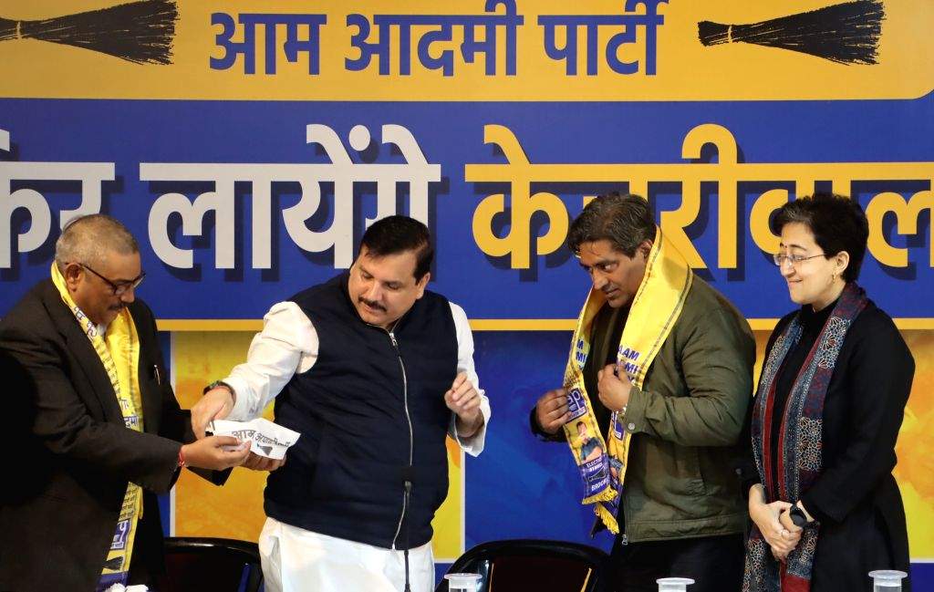 AAP leaders address a press conference