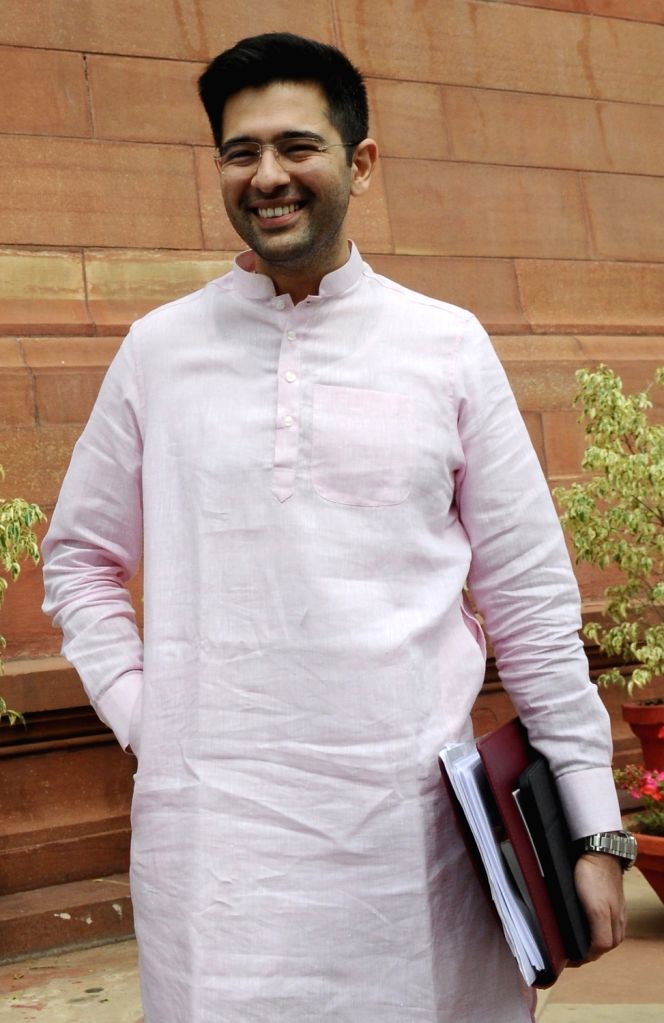 AAP MP Raghav Chadha at Parliament during the budget session