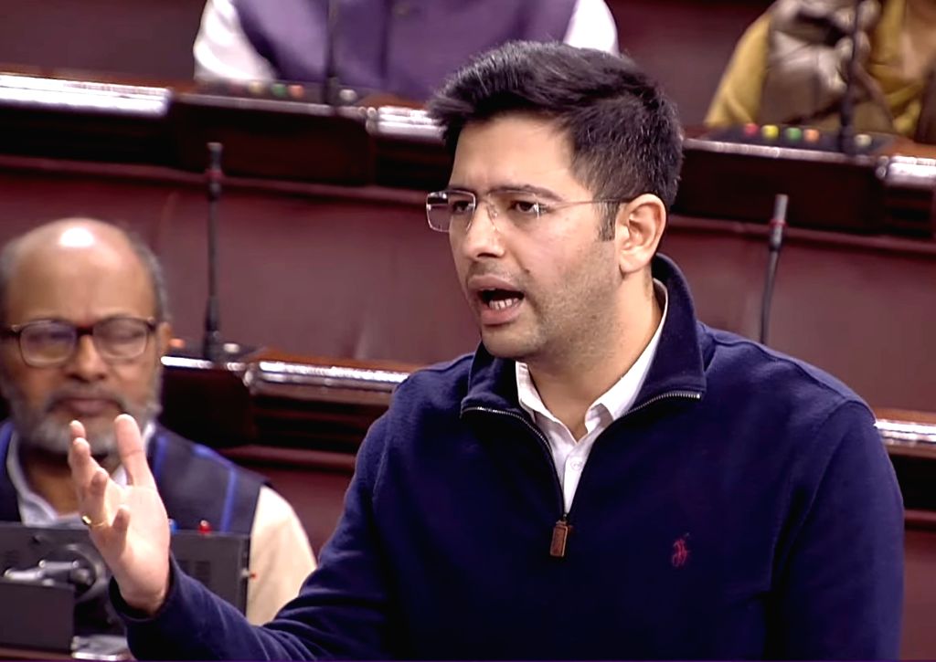 AAP MP Raghav Chadha speaks in the Rajya Sabha