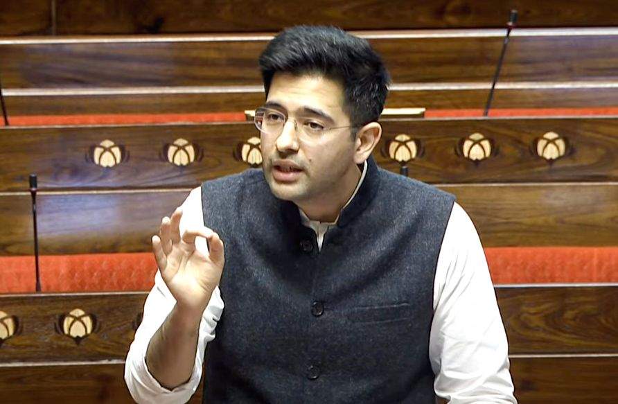 AAP MP Raghav Chadha speaks in the Rajya Sabha during the Winter ...