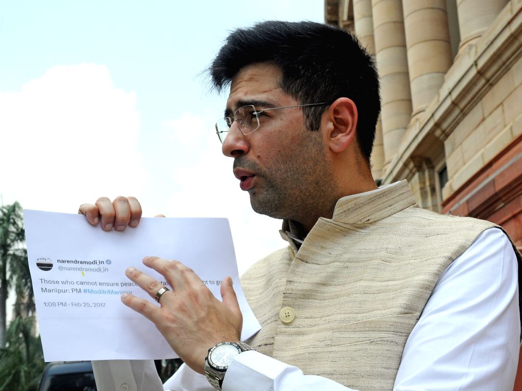 AAP Rajya Sabha MP Raghav Chadha at Parliament
