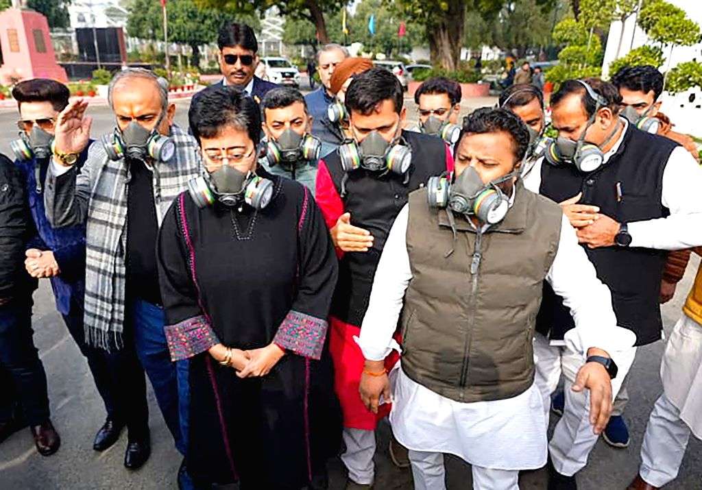 AAP Stages Protest During Delhi Assembly Winter Session