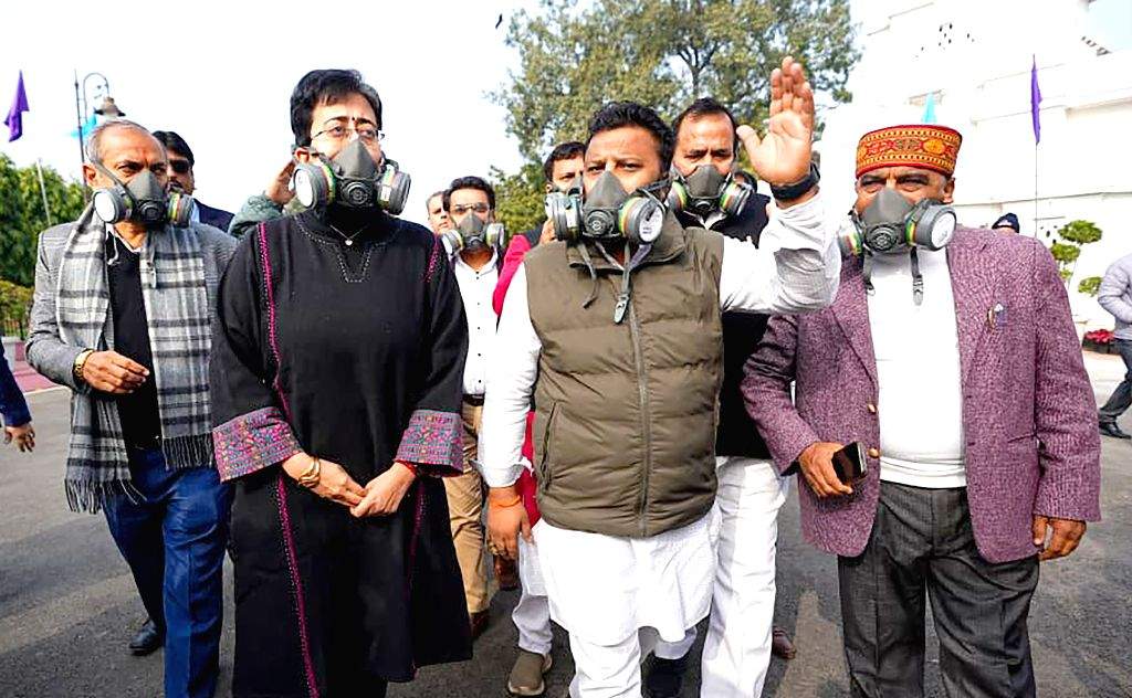 AAP Stages Protest During Delhi Assembly Winter Session