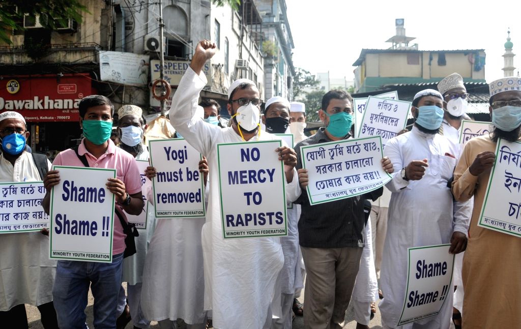 Minority Youth Federation protests against Central Govt over Hathras ...