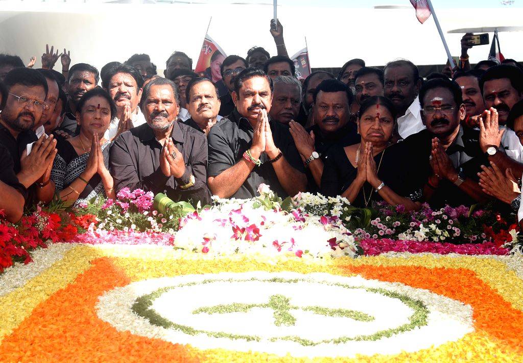 AIADMK leaders pay tribute to former Tamil Nadu CM J. Jayalalithaa on ...
