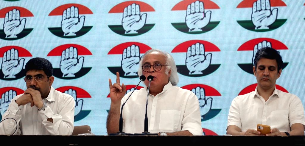 AICC General Secretary Jairam Ramesh addresses a press conference