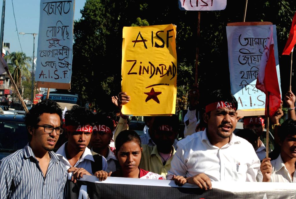 AISF rally to protest hike in prices of essential commodities