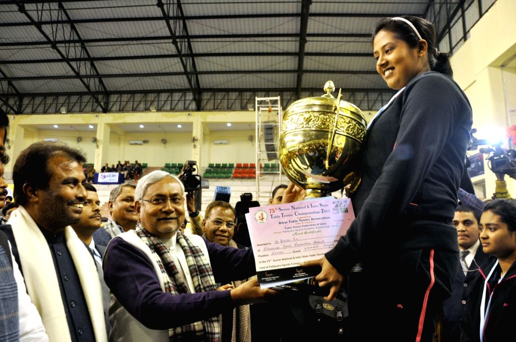 Nitish Kumar during Senior National Table Tennis Tournament