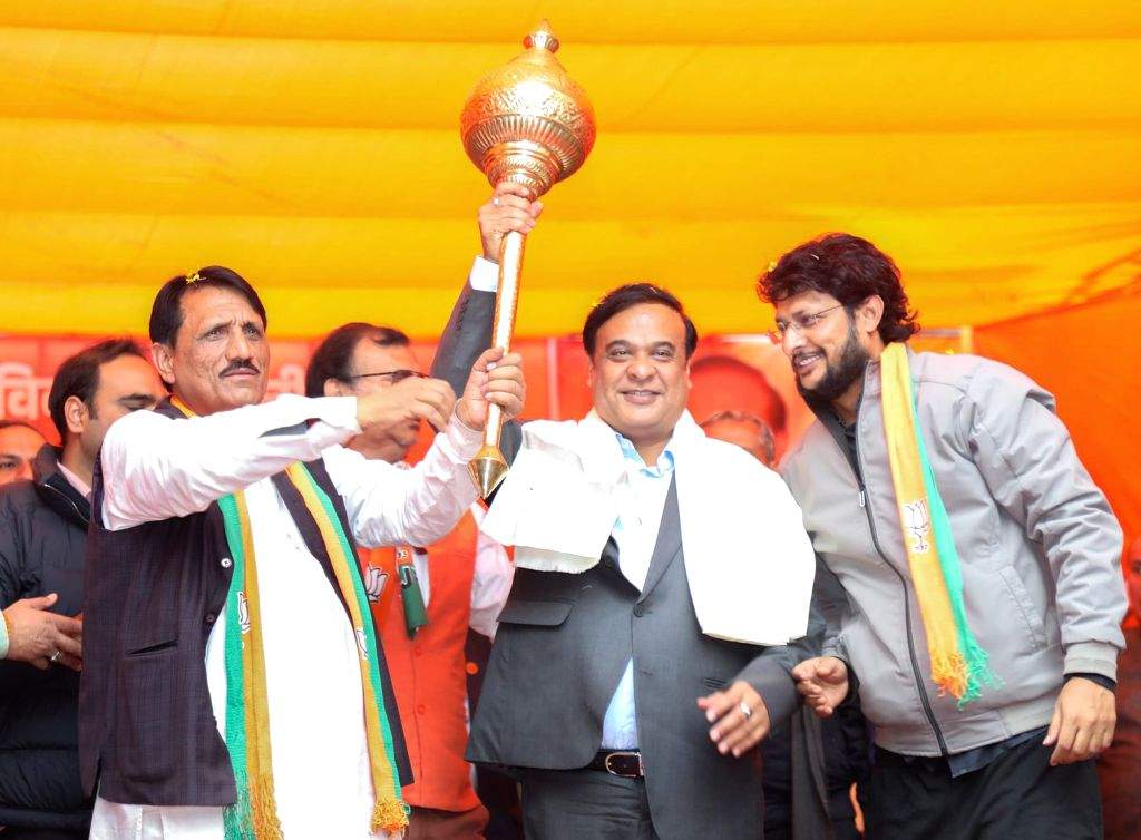 Assam Chief Minister Himanta Biswa Sarma attends an election campaign