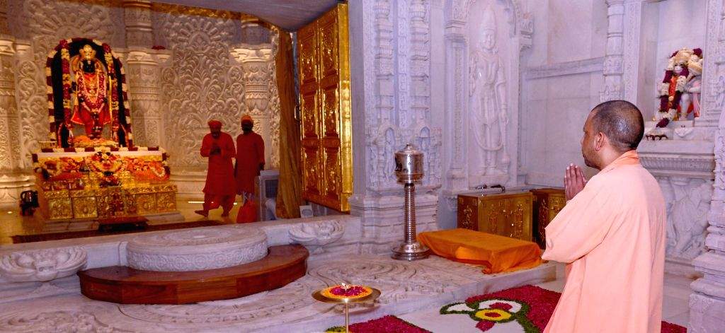 Uttar Pradesh Chief Minister Yogi Adityanath offers prayers at Ram Temple