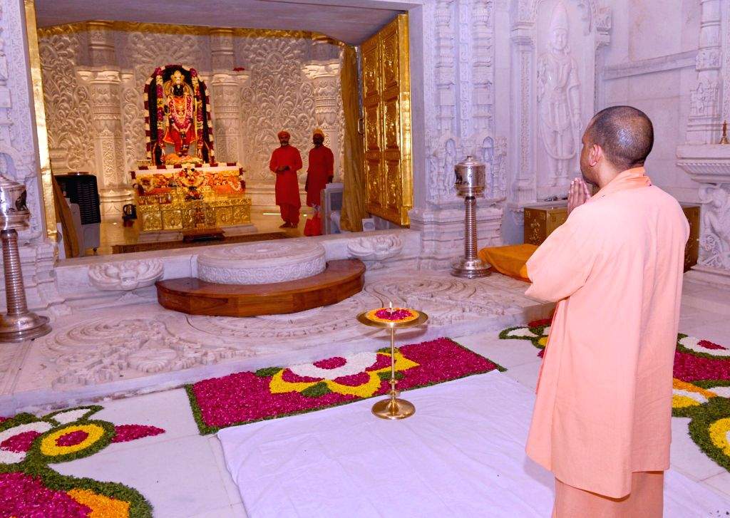 Uttar Pradesh Chief Minister Yogi Adityanath offers prayers at Ram Temple