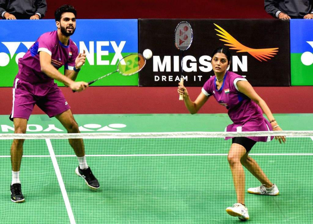Badminton players Dhruv Kapila and Tanisha Crasto compete in a mixed ...