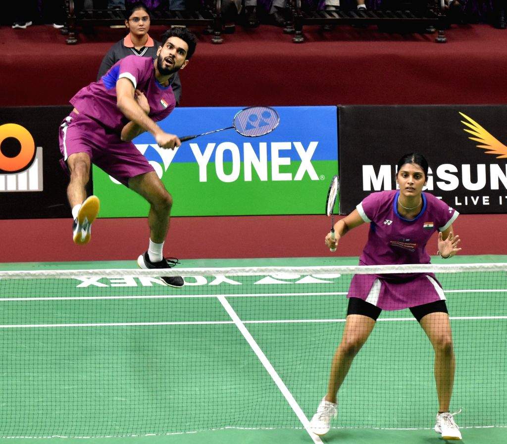 Badminton players Dhruv Kapila and Tanisha Crasto compete in a mixed ...