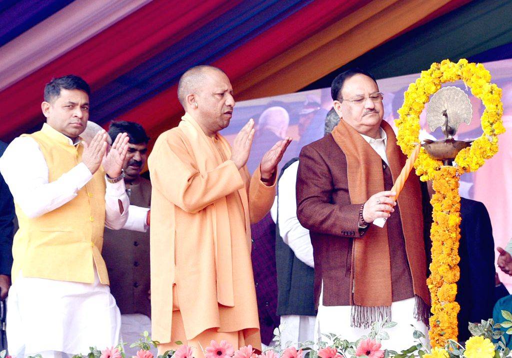 Basti : BJP National President J.P Nadda with Uttar Pradesh Chief ...