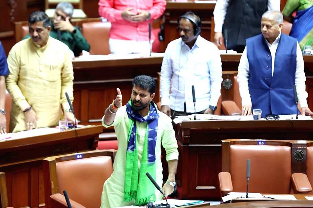 Bengaluru : BJP MLC C. T. Ravi speaks during the Council session at ...