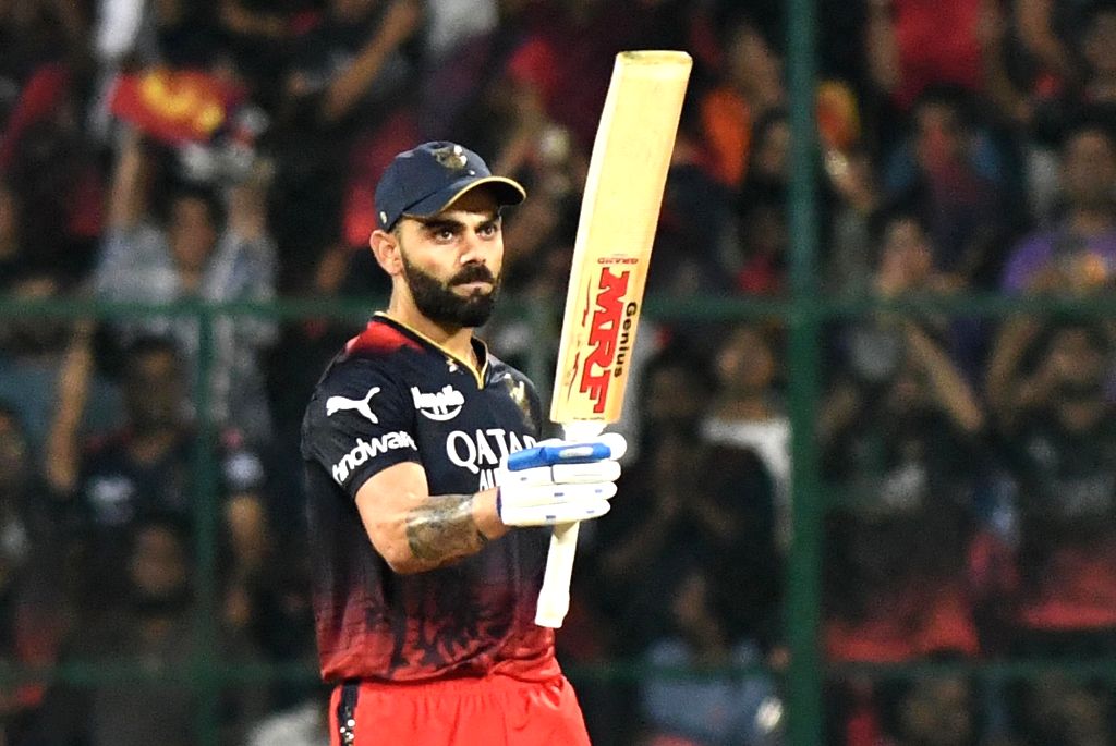 Bengaluru : RCB captain Virat Kohli celebrates his half-century