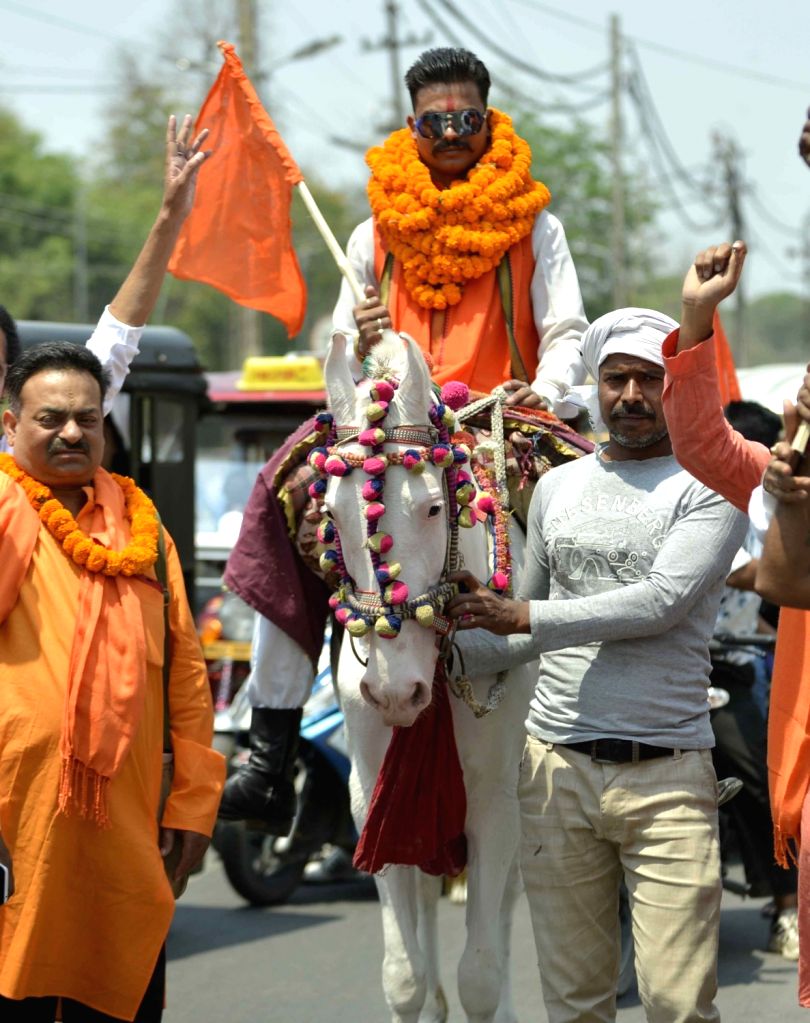 2019 Lok Sabha elections - Basant Singh Rajput arrives to file nomination