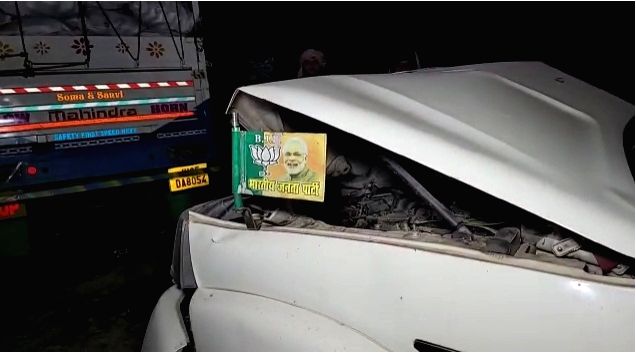 Free Photo: BJP MLA narrowly survived in road accident.