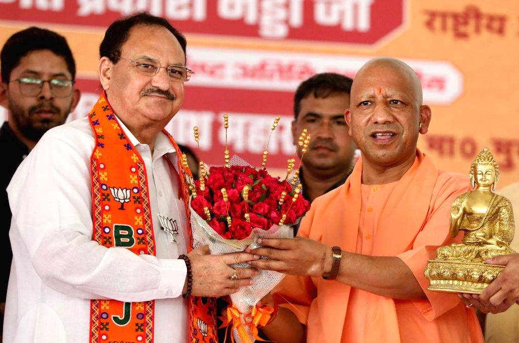 BJP National Party President JP Nadda and Uttar Pradesh Chief Minister ...
