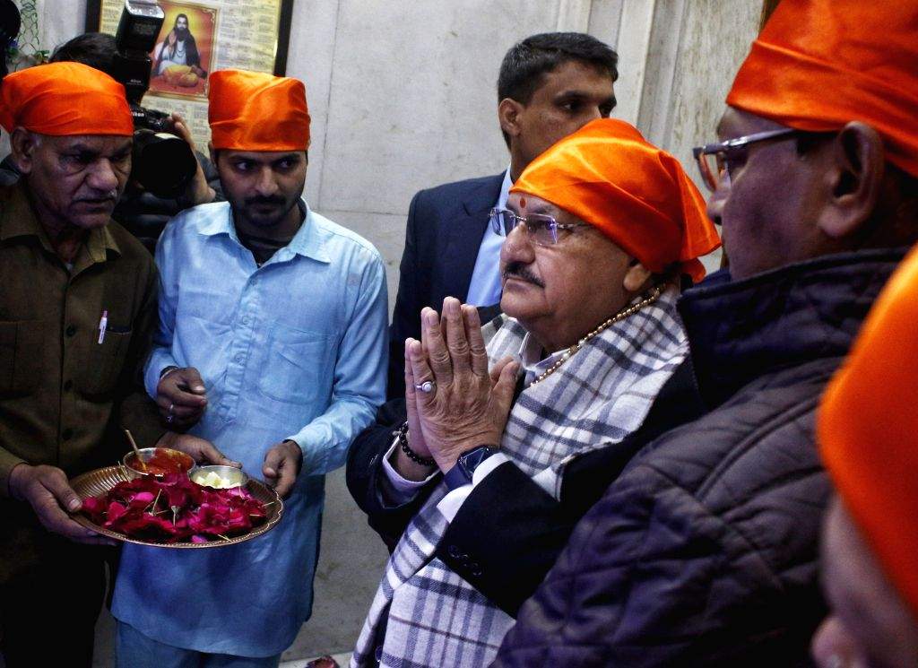 BJP National President JP Nadda during a cleanliness drive at Guru ...