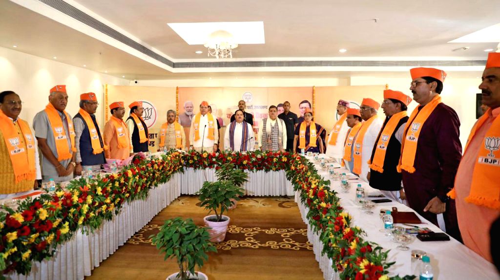 BJP National President JP Nadda during a meeting