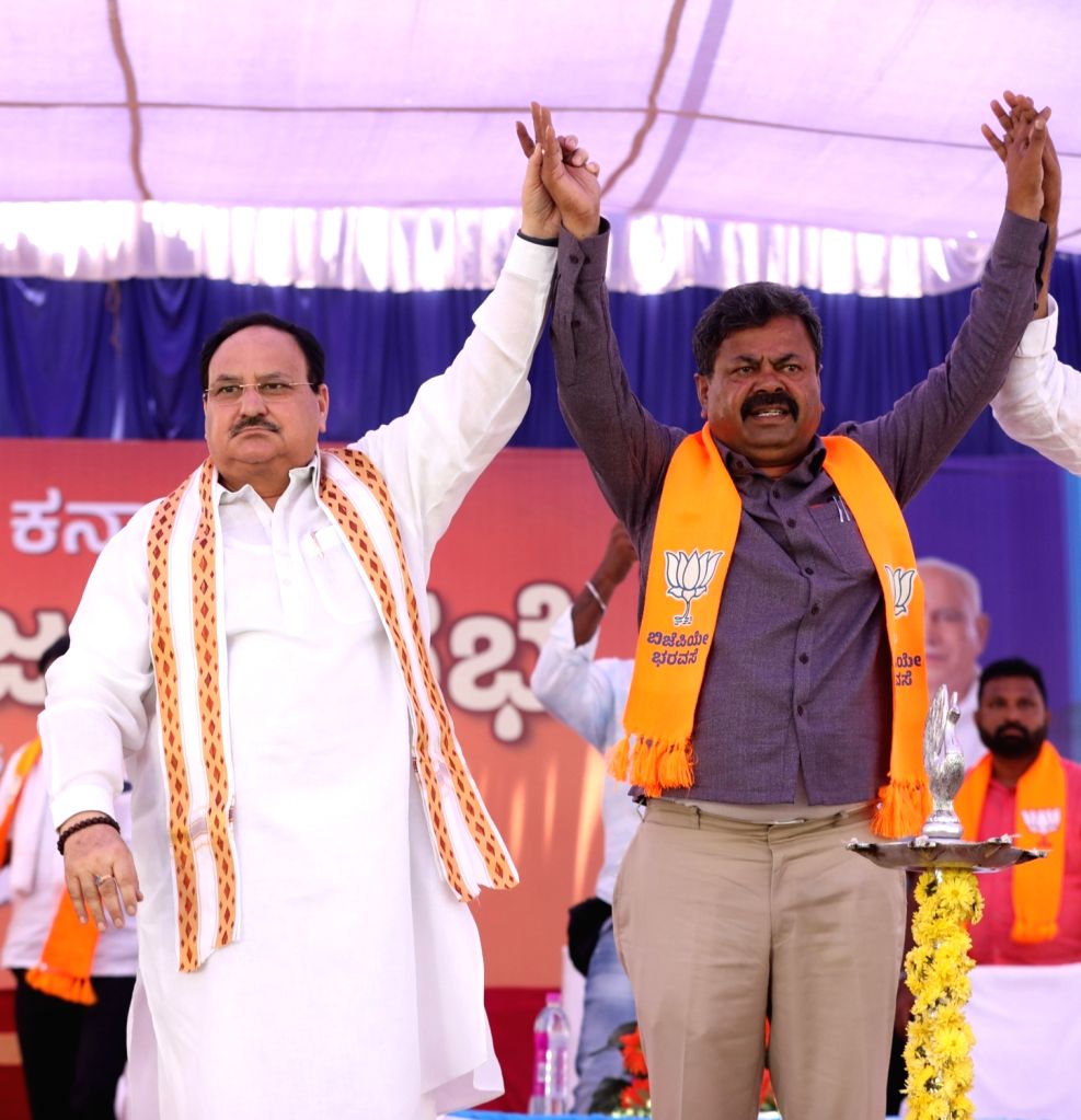 BJP National President JP Nadda during a public meeting