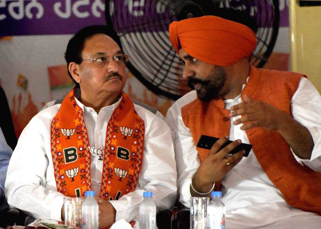 BJP National President JP Nadda during an election rally for the Lok ...