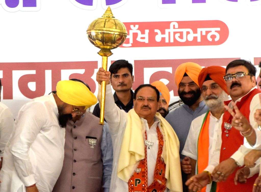 BJP National President JP Nadda during an election rally for the Lok ...