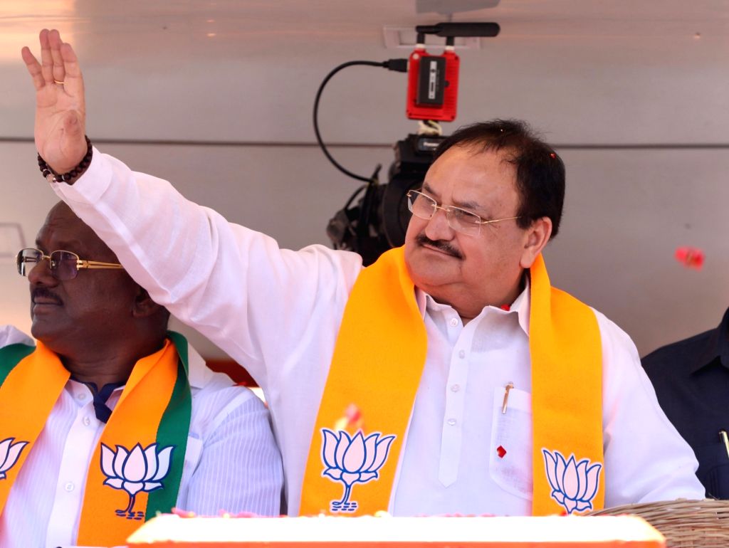 BJP National President JP Nadda hold a roadshow ahead of Karnataka ...