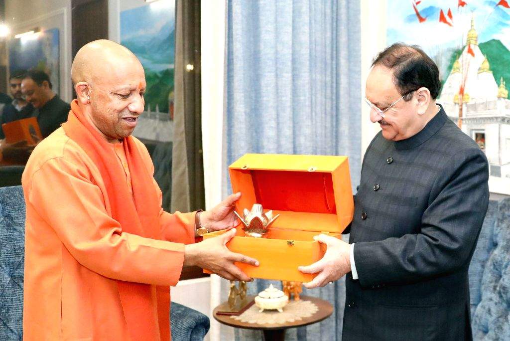 BJP National President JP Nadda meets Uttar Pradesh Chief Minister Yogi ...