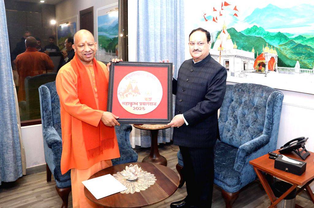 BJP National President JP Nadda meets Uttar Pradesh Chief Minister Yogi ...